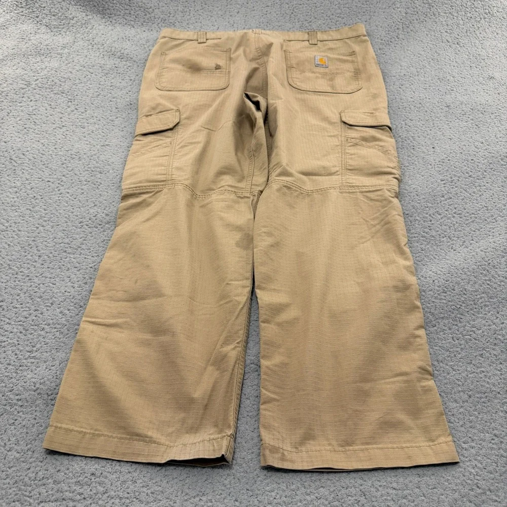 Carhartt Cargo Pants Mens Relaxed Fit Ripstop Tan Khaki 42x32 Workwear Utility